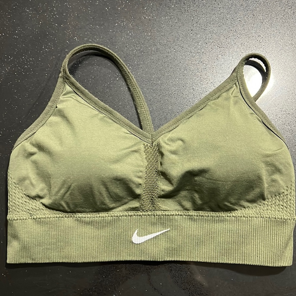 Nike olive green sports bra